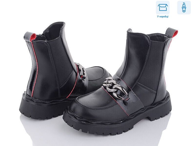 Ботинки black/red 07910 paliament экокожа дев 07910-9618 Botfort